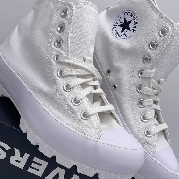 Converse WMNS CTAS LUGGED HI WHITE/BLACK/WHITE 565902C Platforms Sneakers - Picture 6 of 16